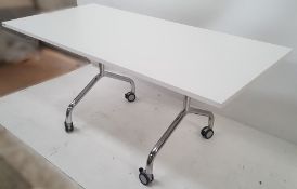 1 x White Office Folding Top Table With Chrome Legs - Ref CBU89/2
