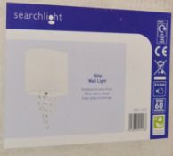 2 x Searchlight Nina 1 Light Wall Lights in Polished Chrome With White Fabric Shade - Product Code