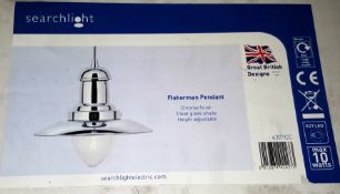 1 x Searchlight 4301CC Fisherman 1 Light Ceiling Pendant Polished Chrome - Ref:RLP1 - CL323