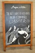 1 x Freestanding A-Frame Chalkboard Featuring Great Hand-Drawn Illustrations
