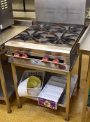 1 x DCS Commercial Four Burner Natural Gas Range Cooker With Splashback and Stand - H77 x W61 x
