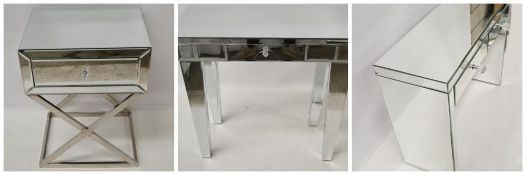 3-Piece Mirrored Glass Table Set - Ref: BLT379 - CL380 - NO VAT - Location: Altrincham WA14