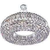 1 x Searchlight Vesuvius 10 Light Crystal Ceiling Light in Polished Chrome With Crystal Coffin Drops