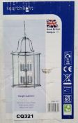 1 x Searchlight Victorian Lanterns 8 Light Ceiling Pendant in Polished Chrome and CLear Glass -