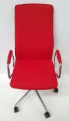 4 x 'Sven Christiansen' Premium Designer High-back Office Chairs In Red - Location: Altrincham WA14