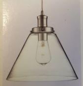 1 x Searchlight Pyramid 1 Light Ceiling Pendant Polished Chrome With Clear Glass Shade - Product