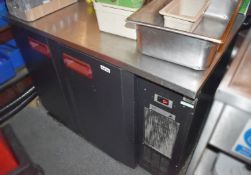 1 x Gamko Backbar Beer Keg Cooler With Stainless Steel Prep Counter - Model FK25/2 - H87 x W121 x
