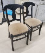 5 x High Back Chairs in Black With Cream Fabric Seats - H48/90 x W42 x D45 cms - Ref PA201/141 -