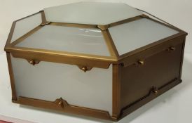 1 x Chelsom Flush Fitting Hexagonal Shaped Light Fitting In A Antique Brass Finish - REF714