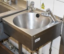 1 x Stainless Steel Hand Wash Basin With Hot/Cold Taps - C519 - CL461 - Location: London W3