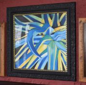 1 x Wall Picture With Floral Art and Ornate Frame - Size 75 x 75 cms - Ref C791 - From Mexican