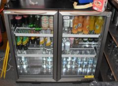 1 x Two Door Williams Backbar Bottle Fridge With Stainless Steel Front - Ref C761 - CL461 -