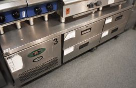 1 x Foster Low Level Four Drawer Meat Fridge on Castors - H64 x W190 x D80 cms - C534 - CL461 -
