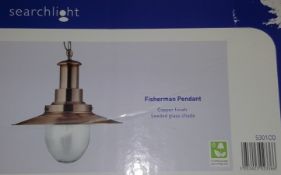 1 x Searchlight 5301CO Fisherman XL 1 Light Ceiling Pendant Copper - New Boxed Stock