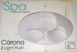1 x FORUM Lighting SPA-PR-16838 Corona 3 Light IP44 Bathroom Flush Ceiling Light - RLP2