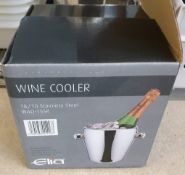 7 x Elia Polished Stainless Steel Wine And Champagne Buckets - Ref PA - CL463 - Location: Newbury
