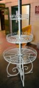 1 x Impressive 3-Tiered Metal Carousel Retail Display Rack In Cream - Location: Altrincham WA14