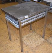 1 x Bakers Prep Table With Three Pull Out Dough Drawers - H86 x W62 x D84 cms - CL455 - Ref