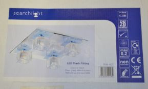2 x Searchlight LED Halogen Remote Controlled Glass Flush Light - Brand New and Boxed - 1934-4CC - R