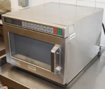 1 x Panasonic NE-1835 Commercial Microwave Oven With Stainless Steel Exterior - 240v - Ref C509 - CL