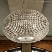 1 X CHELSOM SPARKLE CEILING LIGHT IN GLASS & STEEL - 80CM IN DIAMETER - ORIGINAL RRP £3000.00