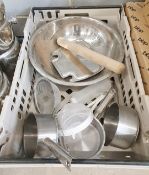 1 x Tray to Include Pots, Pans and Utensils - Ref PA222 - CL463 - Location: Newbury RG23