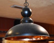 8 x Ceiling Pendant Lights in Black and Copper  - Dimensions: Diameter 35cm x Drop 88cm approx - Fro