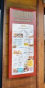 1 x Outdoor Menu Lightbox in Red - H112 x W49 cms - CL461 - Location: London W3