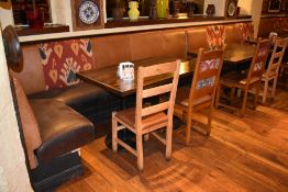 1 x Long L Shaped Seating Bench From Mexican Themed Restaurant - Approx 18ft Length - CL461 - Ref PR