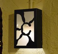 7 x Wall Light Covers in Black With White Shades - From Mexican Themed Restaurant - H30 x W19 x D10