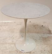 1 x Starway White Marble Tulip Styletable Table - CL011 - REF: Ref711 - Location: Altrincham WA14