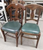 4 x Waring Dining Chairs With Green Leather Seat Pads - Ref PA210 - CL463 - Location: Newbury RG14