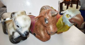 3 x Vintage Cast Iron Fairground / Park Spring Rides by Quality Industries - CL011 - Location: