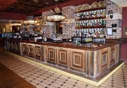 1 x Pub / Restaurant Bar With Copper Counter Top and Rustic Front - CL461 - Location: London