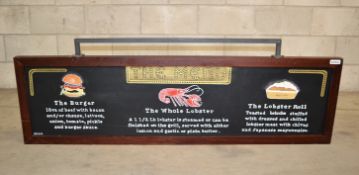 1 x Framed Double-sided Chalkboard Signage - Dimensions: W158 x H46 x D4.5cm
