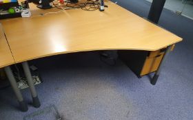 1 x Left Sided Office Desk and Pedestal Set in Beech - CL467 - Location: Manchester M12