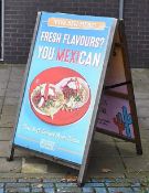 1 x Wooden Advertising A Board - Suitable For Drop In Replaceable Adverts - Ref Blue - CL461 - Locat