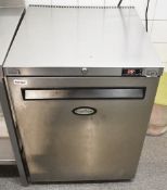 1 x Foster HR150-A Commercial Undercounter Fridge With Single Door and Stainless Steel Exterior - H8