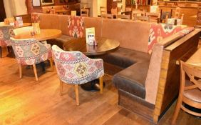 1 x Right Hand L Shaped Seating Bench From Mexican Themed Restaurant - 18ft Length - CL461 - Ref PR8