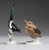 Paar Meissener VogelfigurenWeiß, glasiert. 