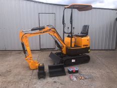 Mini Excavator Digger Rhinoceros XN08, Brand New, 3 Buckets