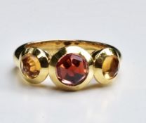 Tiffany & Co Garnet Citrine Ring 18k