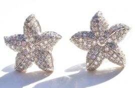 Diamond Starfish Earrings 18k 1.5 carat