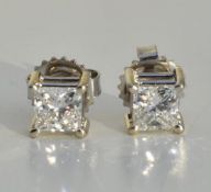 Princess-cut Diamond Earrings 14k