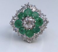 Diamond and Emerald Ring 18k