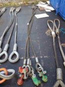 2 NO OF 8 TONNE 2 LEG WIRE ROPE SLING 4.5M LENGTH C.W CONTAINER LIFTERS
