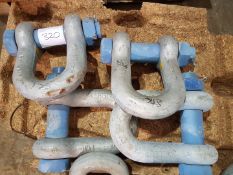 4 NO OF 85T DEE LIFTING SHACKLE BLUE NUT AND BOLT PIN