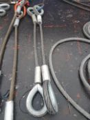 2 NO 25 TONNE 2.5M LENGTH 2 LEG WIRE ROPE SLINGS