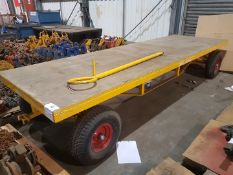 3 TONNE FORKLIFT TOWABLE SITE BOGEY C.W PNEUMATIC WHEELS BED SIZE APPROX 3.5M X 1.5M