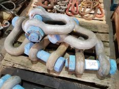5 NO OF 120T DEE LIFTING SHACKLES BLUE NUT AND BOLT PIN
